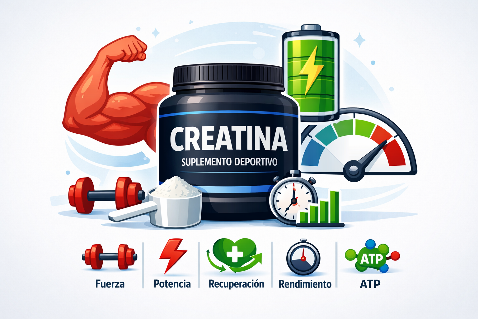 Lee más sobre el artículo Creatina: Qué es, para qué sirve y cómo tomarla correctamente